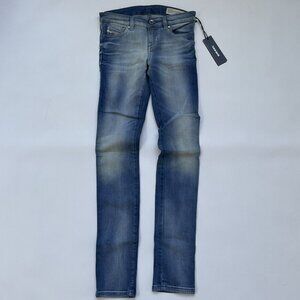$99 Diesel Girls Skinzee Low J Super Slim Skinny Jeans In Blue Size 12Y